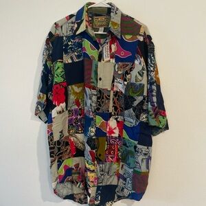 Terranova Multicolor Patchwork Men's Shirt Medium
